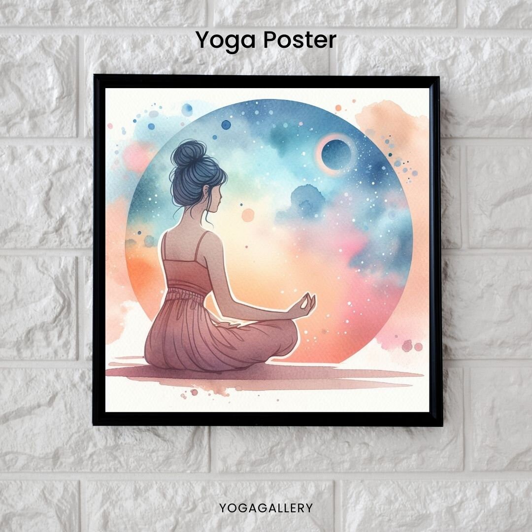 Yoga Pose Poster, Yoga Wall Decor, Yoga Studio Wall Art, Meditation