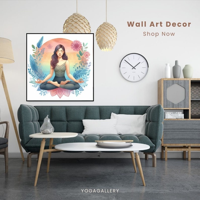 Buy Yoga Pose Poster, Yoga Wall Decor, Yoga Studio Wall Art, Meditation