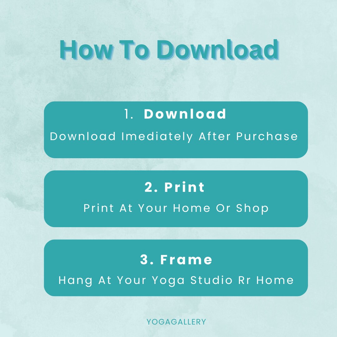 Yoga Pose Poster, Yoga Wall Decor, Yoga Studio Wall Art, Meditation