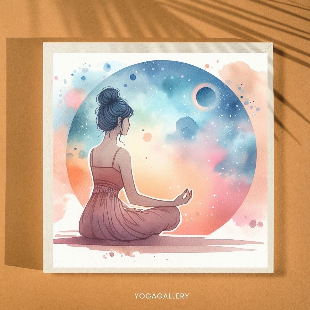Yoga Pose Poster, Yoga Wall Decor, Yoga Studio Wall Art, Meditation
