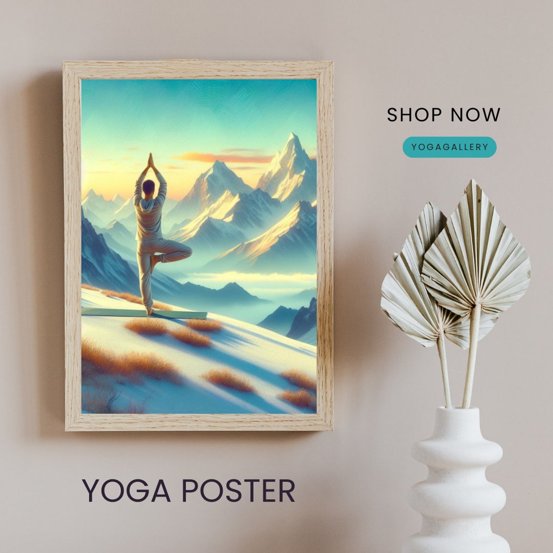Yoga Pose Poster, Yoga Wall Decor, Yoga Studio Wall Art, Meditation