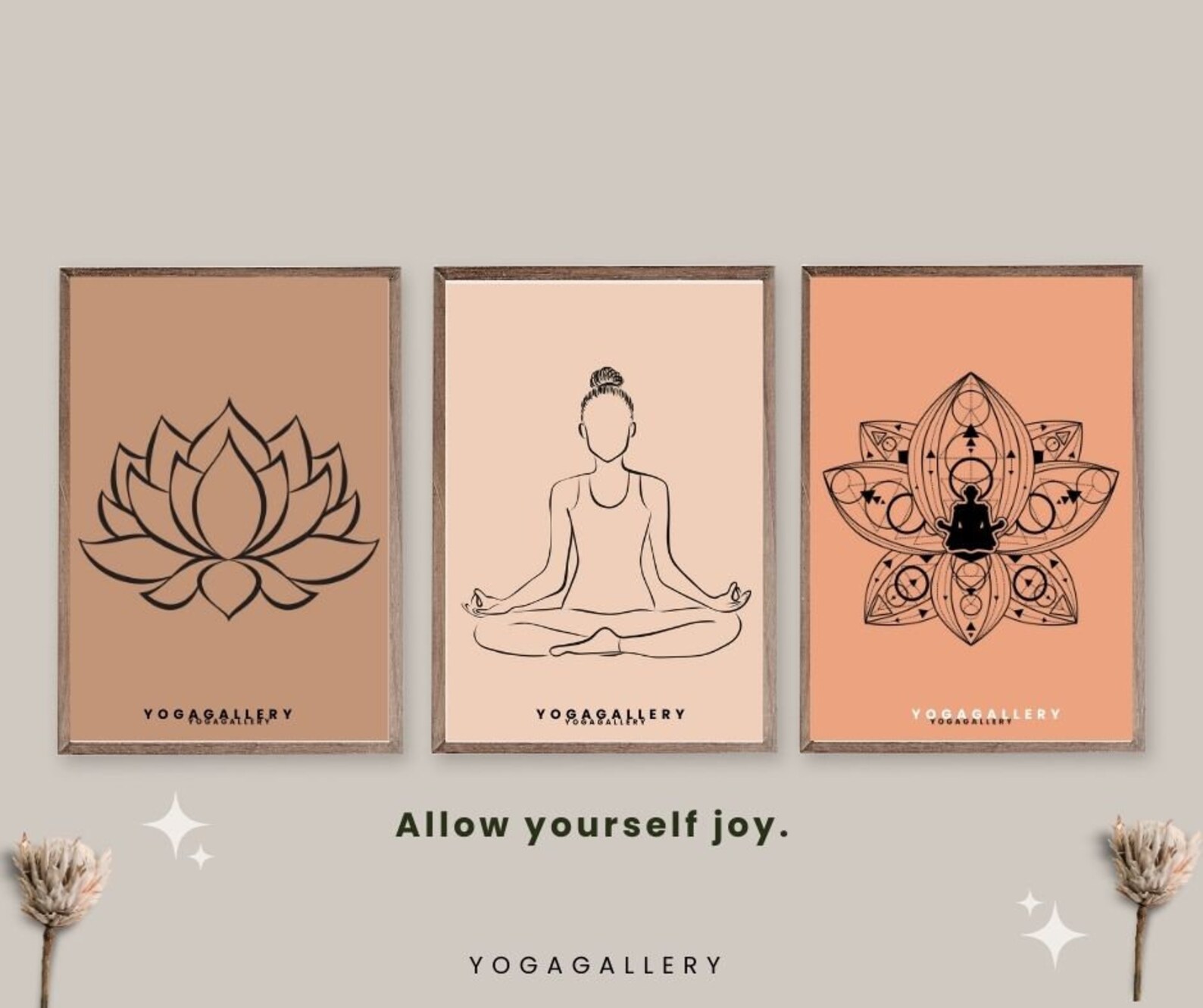 Yoga Poster, Set of 4 Printable Poster, Yoga Art Wall Decor, Yoga Pose Digital Print, Yoga Poses
