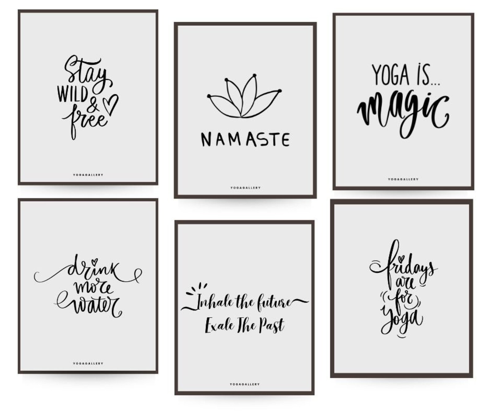 Yoga Poster, Set of 6 Printable Poster, Yoga Art Wall Decor, Yoga Pose