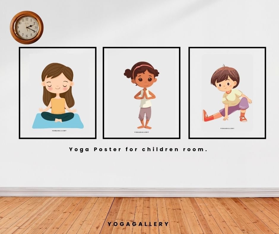 Yoga Poster, Set of 6 Printable Poster, Yoga Art Wall Decor, Yoga Pose
