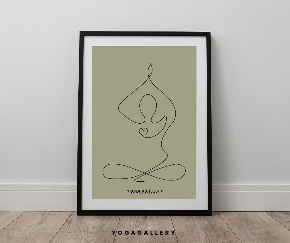 Yoga Poster, Set of 4 Printable Poster, Yoga Art Wall Decor, Yoga Pose Digital Print, Yoga Poses