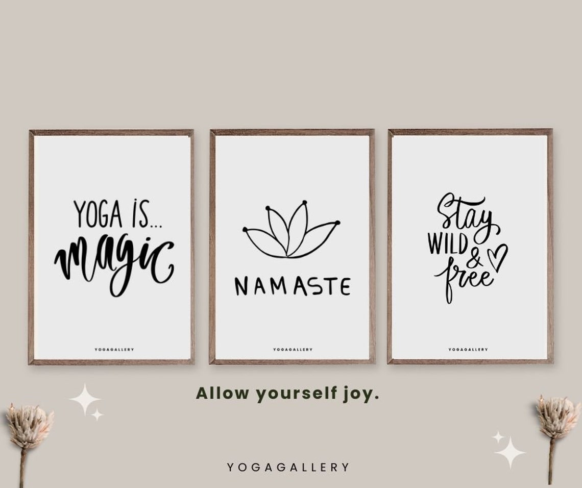 Yoga Poster, Set of 6 Printable Poster, Yoga Art Wall Decor, Yoga Pose