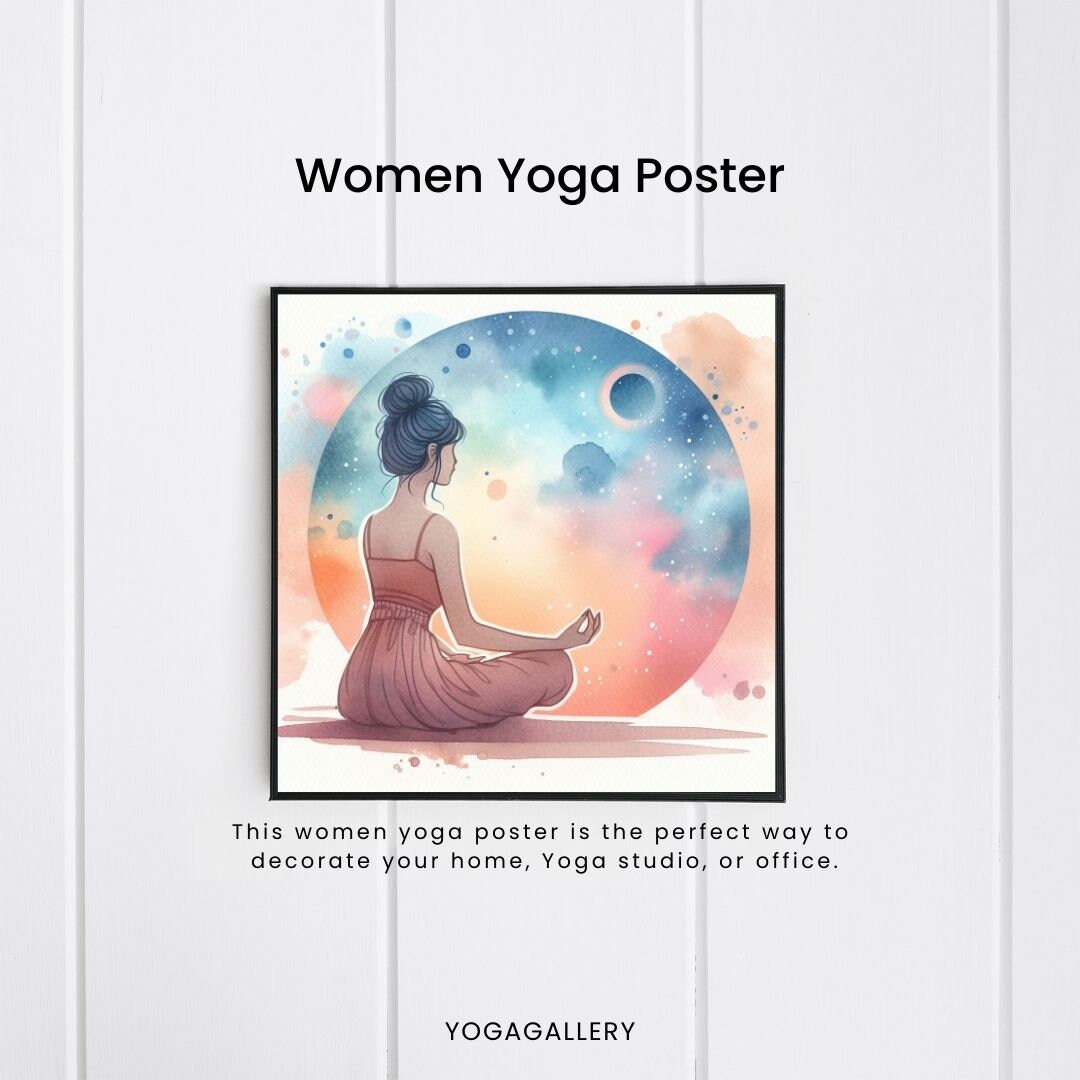 Yoga Pose Poster, Yoga Wall Decor, Yoga Studio Wall Art, Meditation
