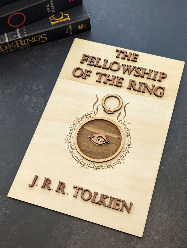 Lord of the Rings First Edition Wooden Cover Fellowship of the Ring Book Cover First Edition