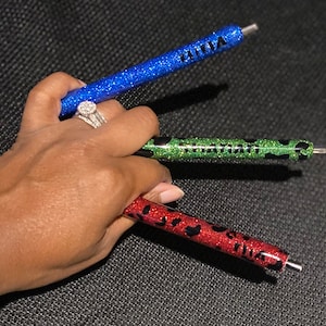 Custom glitter pen with 2 colors