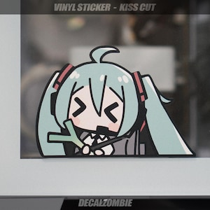 Miku Passenger Princess ! - Vinyl Sticker | Vocaloid Miku Anime Peeker Sticker, Anime Sticker, Cute Miku Sticker
