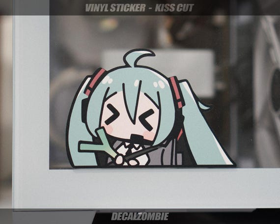 Miku Passenger Princess ! - Vinyl Sticker | Vocaloid Miku Anime Peeker Sticker, Anime Sticker, Cute Miku Sticker