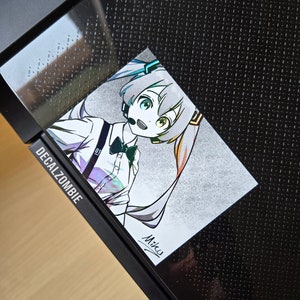 Retro Miku Holographic Vinyl Sticker - Vocaloid Miku Sticker | Anime Stickers, Anime Car Decal, Anime Car Stickers, Cute Miku Sticker