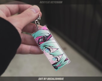 Miku Peeks! - Keychain Version by DECALZOMBIE