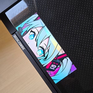 Miku Holographic Vinyl Sticker [v2] - Vocaloid Hatsune Miku Peeker Sticker | Anime Peeker Sticker, Anime Sticker, Cute Miku Sticker