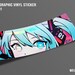 Hatsune Miku Holographic Vinyl Sticker | Vocaloid Hatsune Miku Peeker Sticker | Anime Peeker Sticker Anime Sticker Hatsune Miku Sticker 