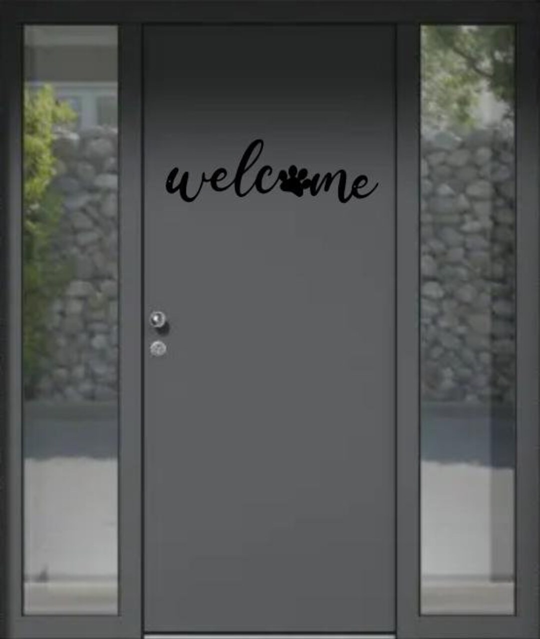 Custom Colour Metal Welcome Sign With Paw Print - Etsy