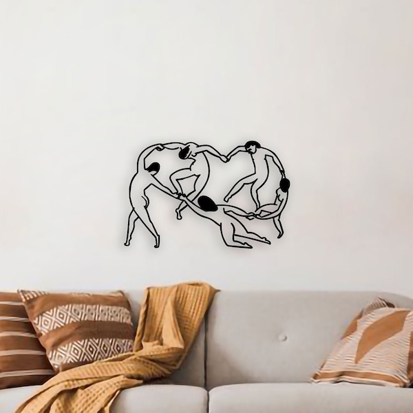 Trois Danseuses Metal Wall Art, Dancing Wall Decor, Picasso Artwork Wall Sign, Drawing Wall Hanging, Black Wall Hangings, Home Decor