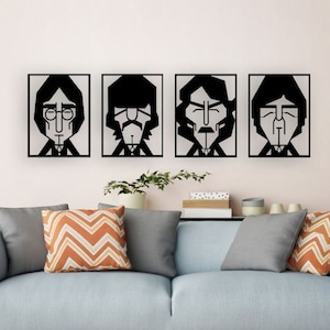 Arte de pared de metal de los Beatles, decoración de metal divertido de los Beatles, letrero de pared de metal, colgante de pared de los Beatles, colgantes de pared de metal, regalo de bienvenida