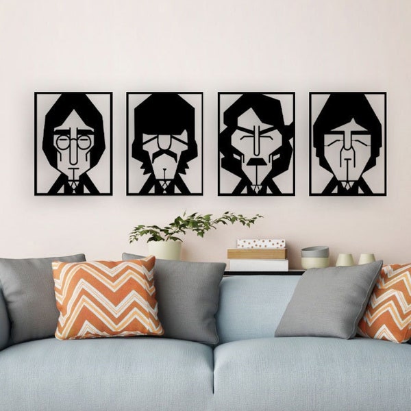 Arte de pared de metal de los Beatles, decoración de metal divertido de los Beatles, letrero de pared de metal, colgante de pared de los Beatles, colgantes de pared de metal, regalo de bienvenida