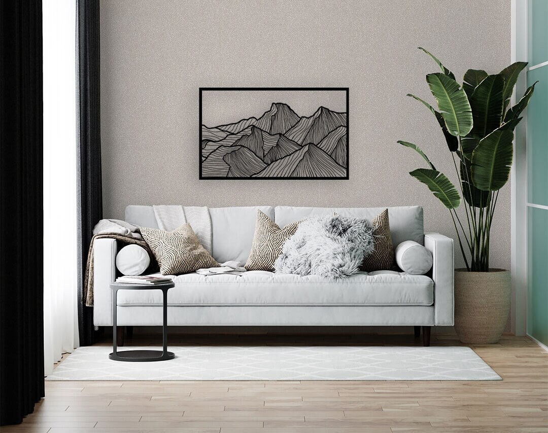Mountain Metal Wall Art, Mountain Modern Decor, Nature Wall Art, Metal ...