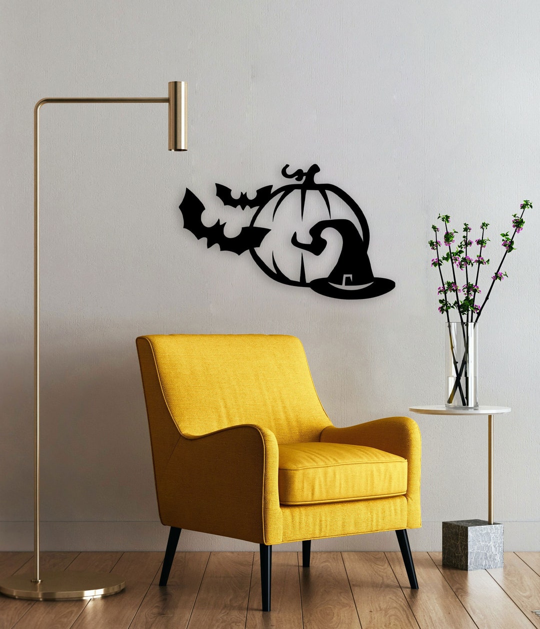 Halloween Metal Wall Decor Pumpkin Wall Decor Witch Hat Etsy