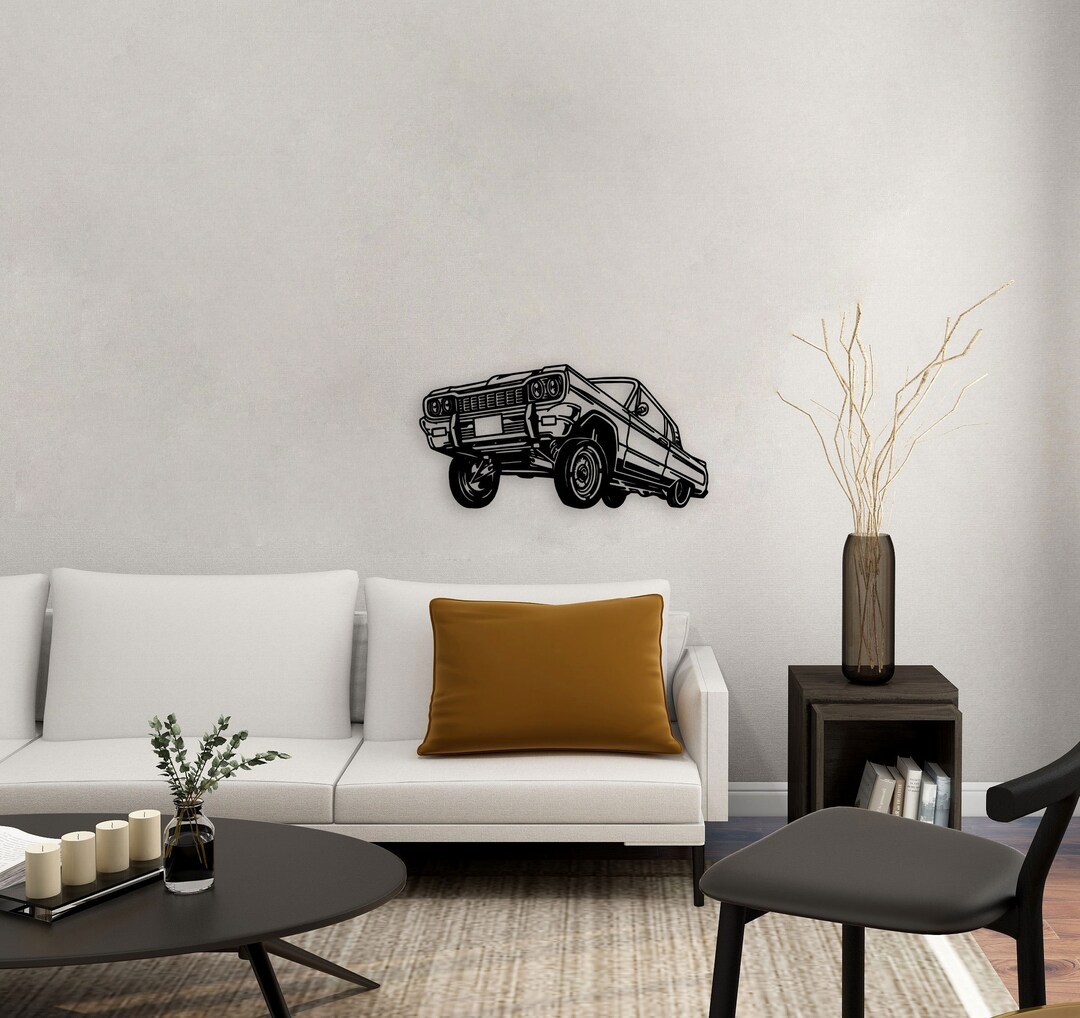 Classic Car Metal Wall Art, Drawing Wall Metal Decor, Car Wall Sign