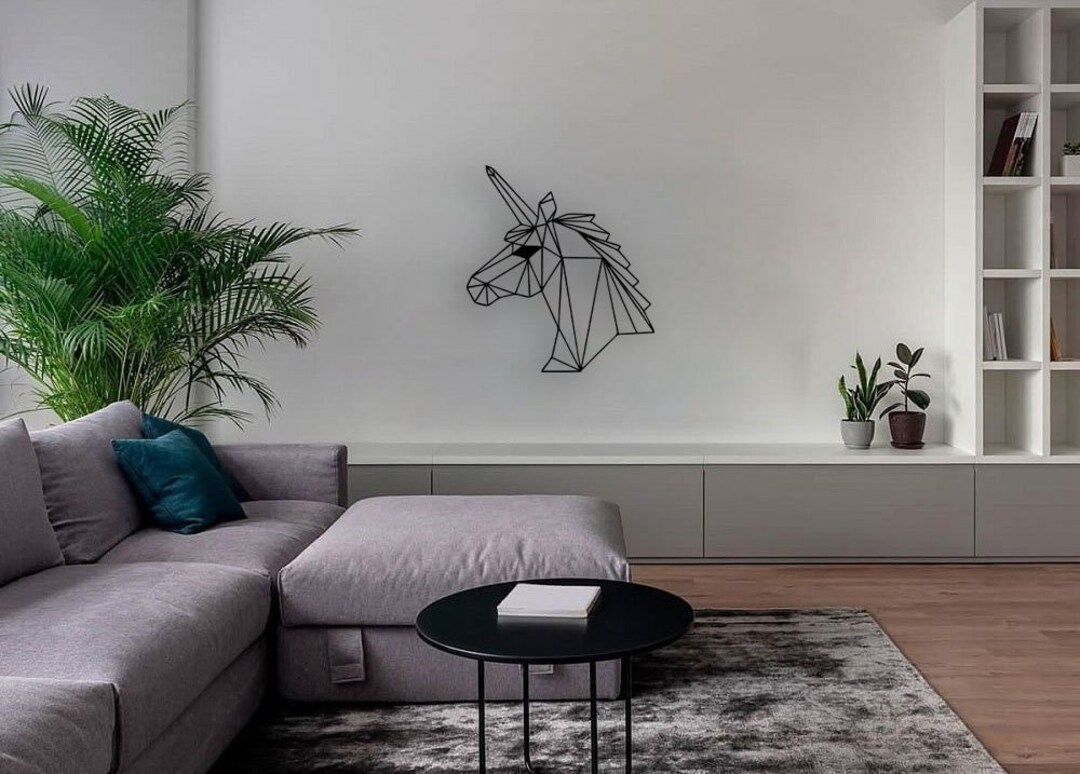Unicorn Geometric Metal Wall Art, Kidsroom Nursery Wall Decor, Wall ...