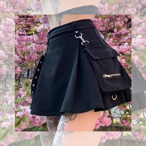 Leather Skater Skirt, Raven Locks