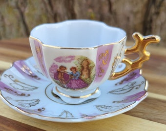 Vintage teacup Handpainted floral teacup