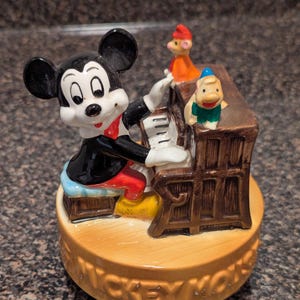 Vintage Mickey Mouse music box Disney Mickey Mouse figurine Disney Music Box Disney Birthday gift Disney collectible