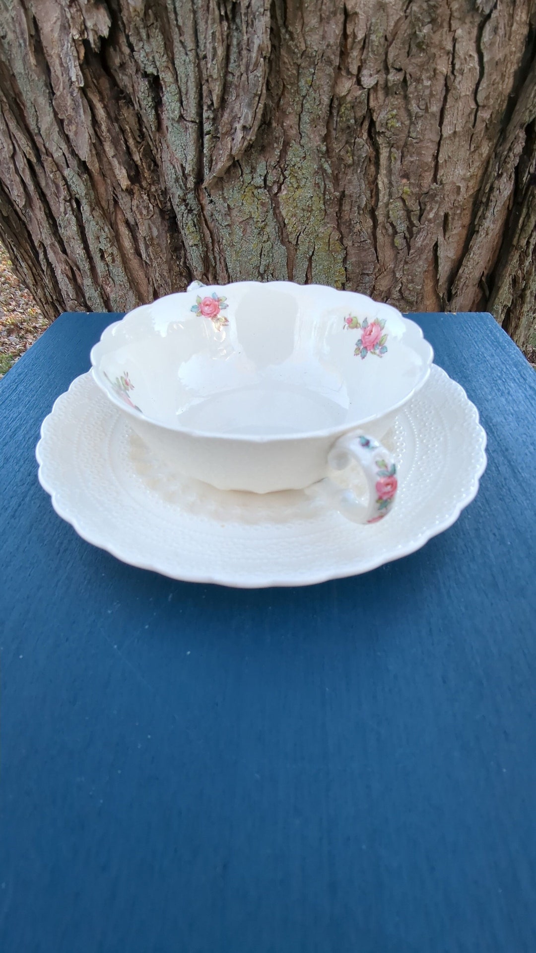 Spode Soup Bowls With Handles Spode Billingsly Rose Dishes Etsy