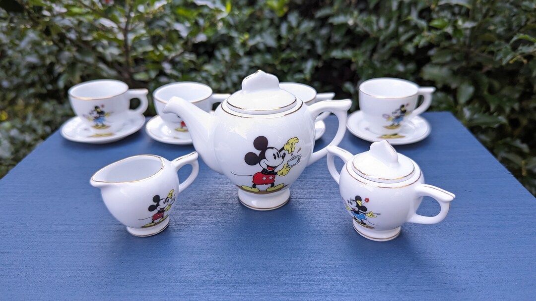 Mickey Mouse Tea Set Vintage Minnie Mouse Child Tea Set Disney Etsy