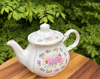 Vintage Sadler Teapot with hand painted floral design