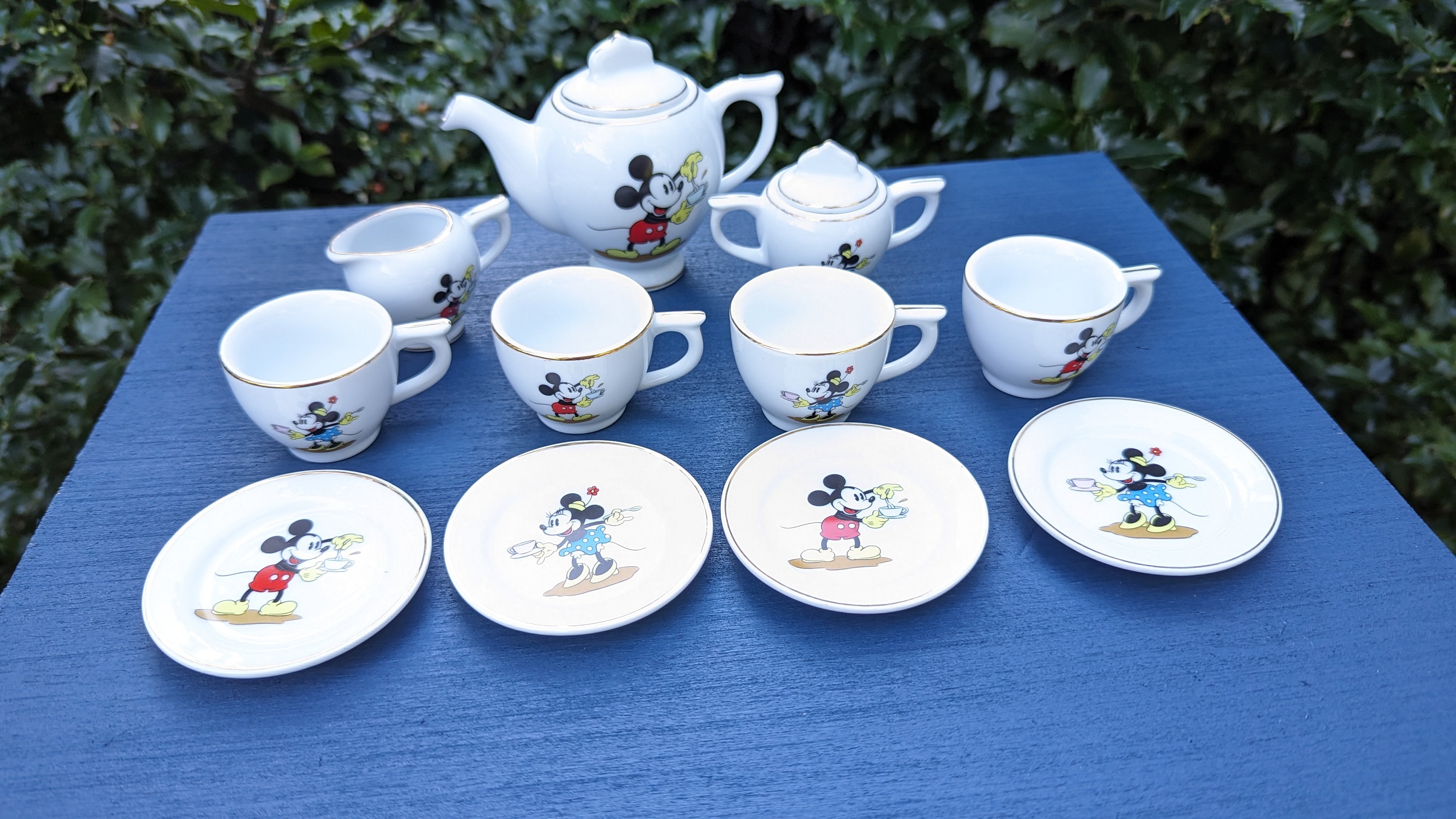 Mickey Mouse Tea Set Vintage Minnie Mouse Child Tea Set Disney Etsy