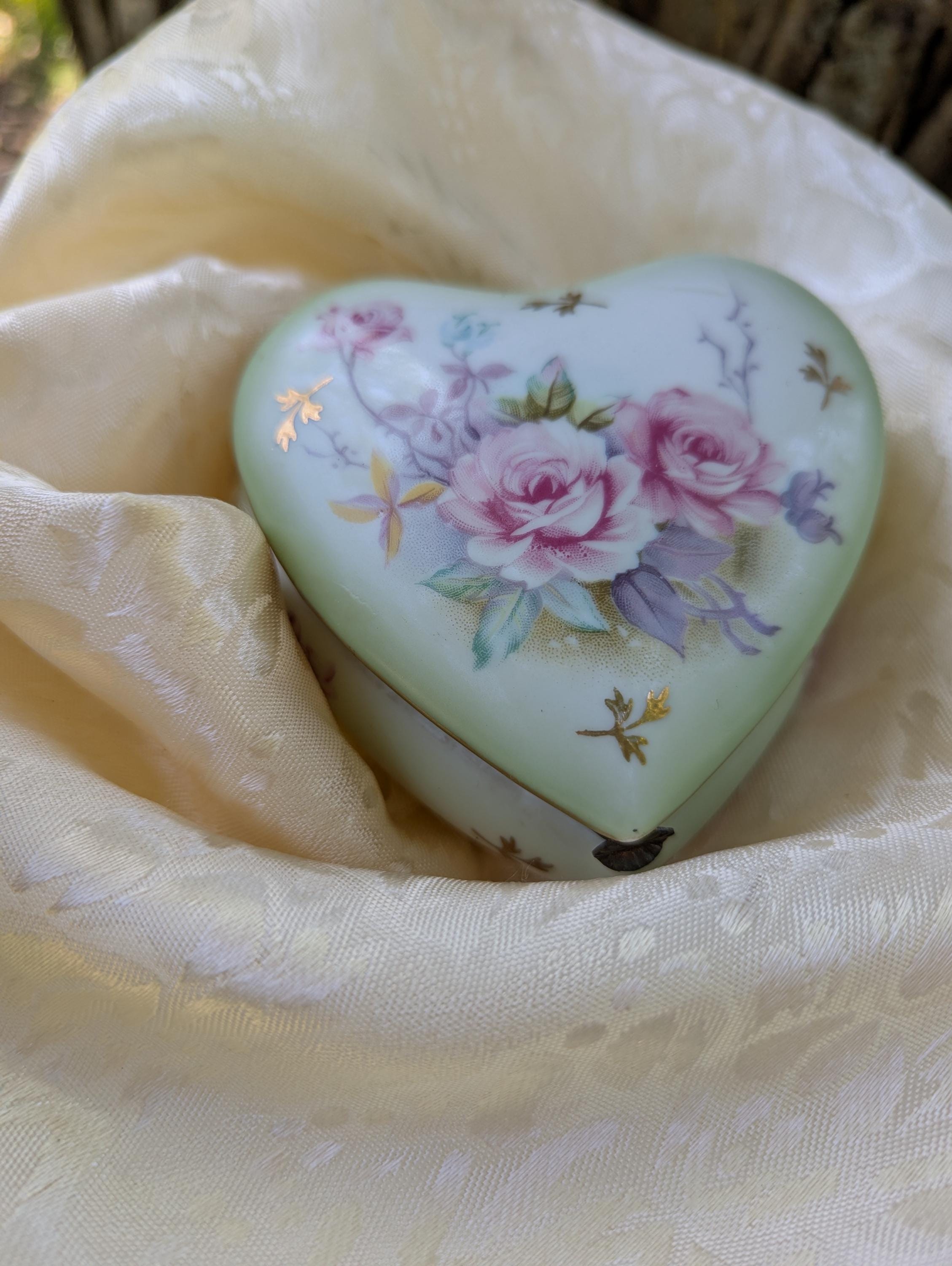 Lefton Rose Trinket Dish Victorian Rose Trinket box gift for sister gift for mom Vintage Trinket dish Vintage gift