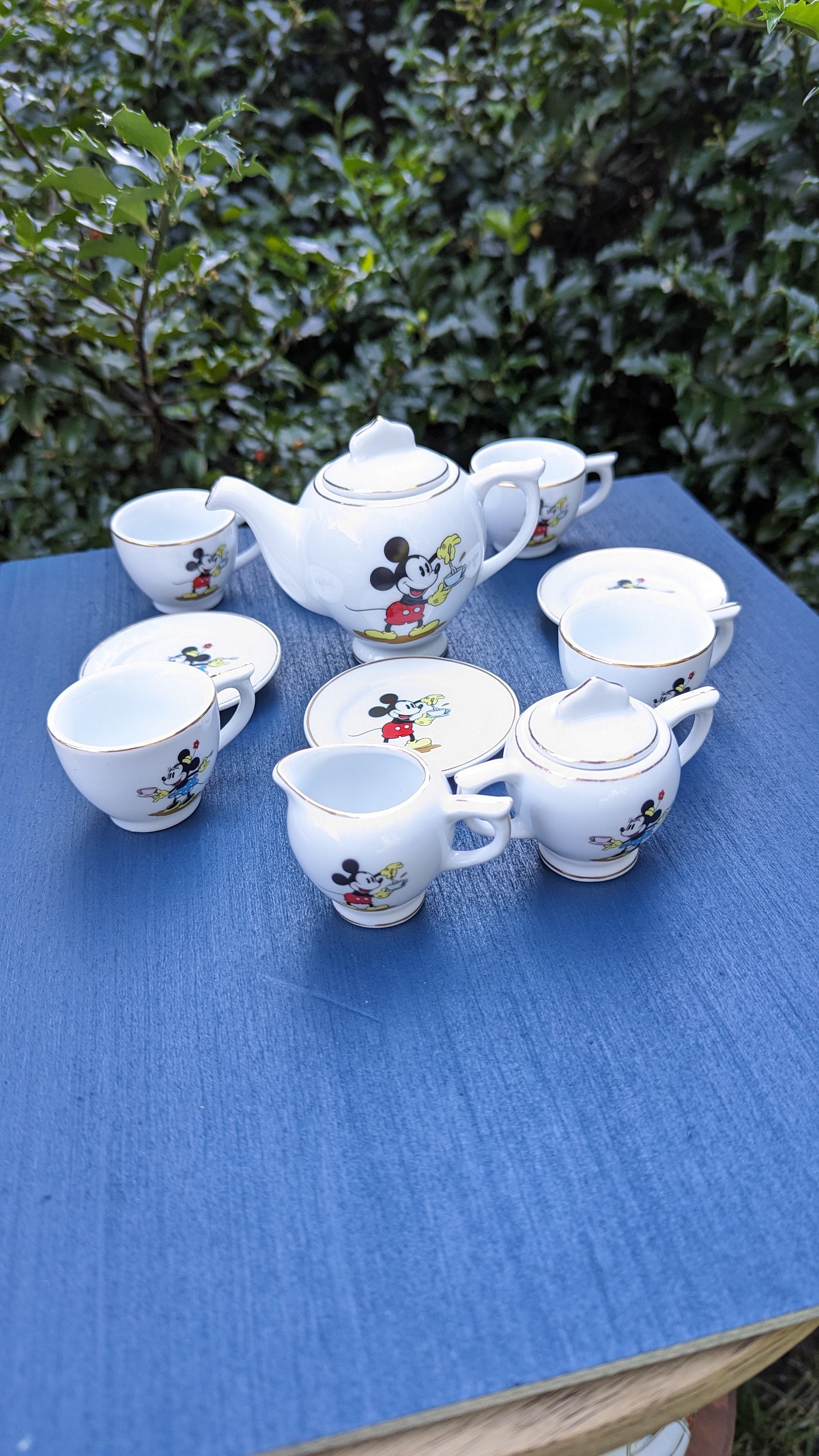 Mickey Mouse Tea Set Vintage Minnie Mouse Child Tea Set Disney Etsy