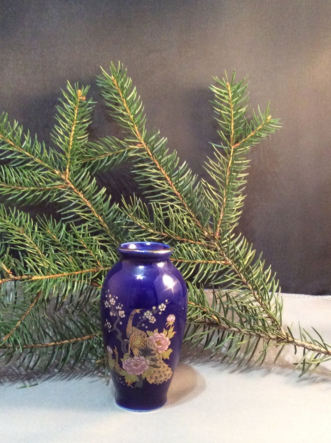 Cobalt Blue Vase, Small Blue Vase, Mini Vase, Japanese Vase Etsy