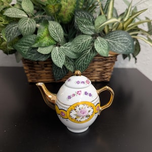 miniature teapot floral teapot small ceramic teapot rose small teapot vintage teapot tiny teapot ornament Russian Imperial porcelain teapot