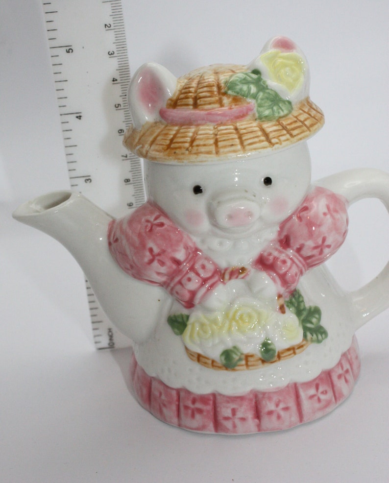 Vintage Teapot Pig Teapot Pig Figurine Cottage Core Teapot Etsy