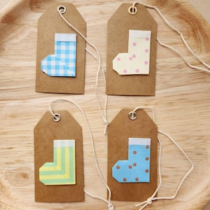 Etiquetas para regalos de Navidad / Etiquetas para regalos de invierno / Medias navideñas / Origami