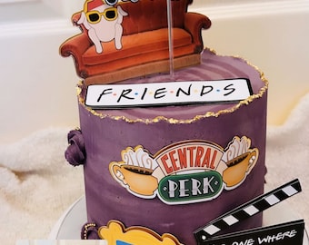 Friends inspired 9 piece cake topper set