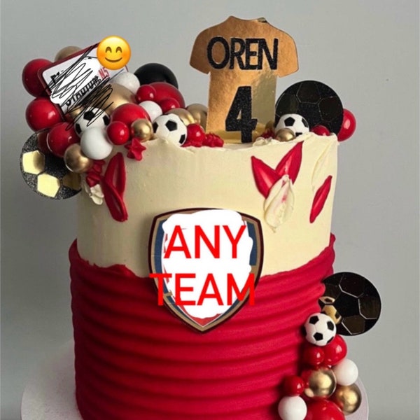 Personalised Arsenal inspired Football cake toppers