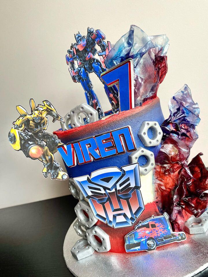 Transformers Cake Toppers Set Of 12 - Includes 10 Figures/Vehicles, Tattoo And Ring