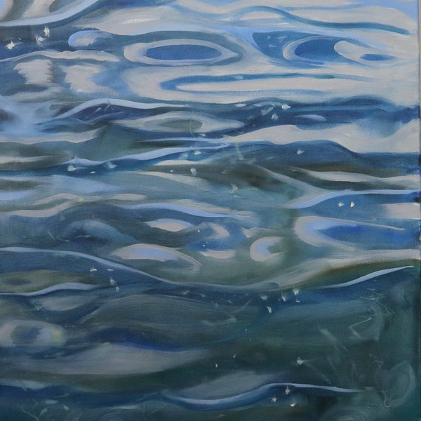 PRINT of Original Oil Painting Titled Ripple by KIMBERLY BAKER- Lake Art- Water Painting- Abstract Print