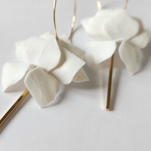 Boucles d'oreilles Lotus blanc pur faites sur commande image 7