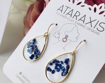 Blue glass earrings