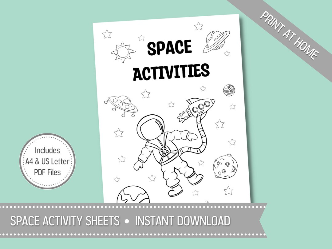 Kids Space Activity Sheets Printable Space Activities for - Etsy