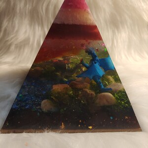 resin pyramid landscape with two dragons