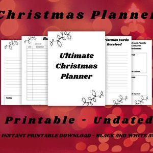 Druckbarer ultimativer Weihnachtsplaner - Sofortiger digitaler Download zum Ausdrucken zu Hause. Haben Sie das am besten organisierte Weihnachten aller Zeiten !! 64 Seiten