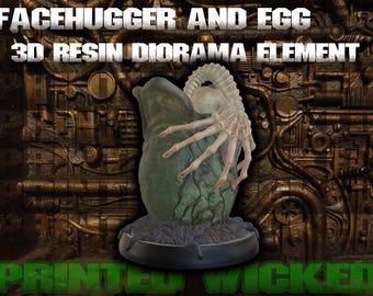 Elemento de diorama de Alien Facehugger y huevo para exhibición de Predator - Accesorio de juguete personalizado Figura AVP / Artículo de colección único para estantería a escala de juguete